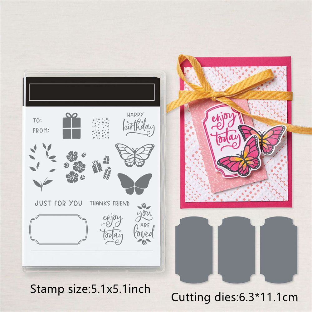 Tier Blume Schmetterling Metall Stanzformen Stempel Set Scrapbooking Bastelkarte - Bild 46 von 76