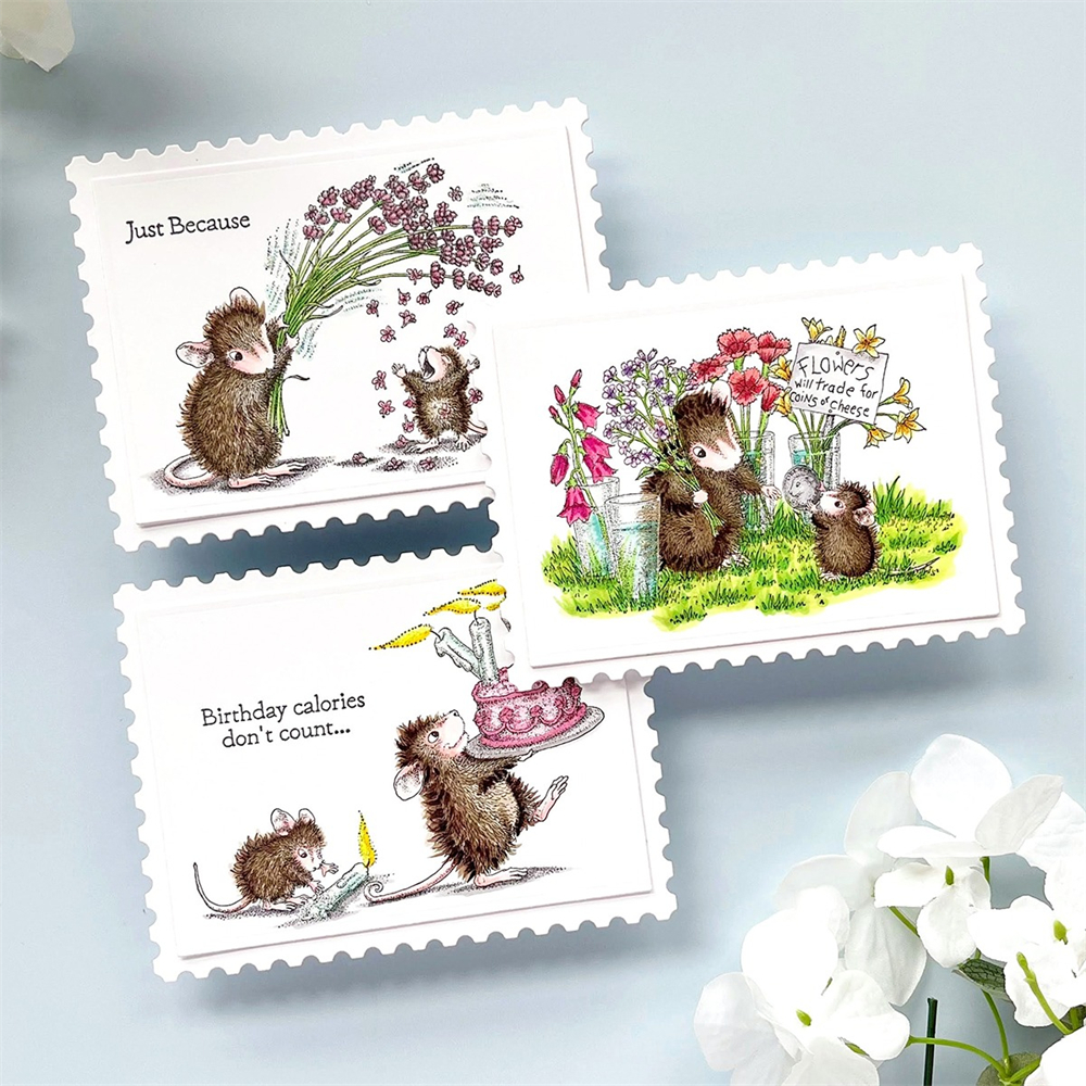 Mouse Spring Summer Fun Silicone Clear Stamps for DIY Scrapbooking Crafts  Cards