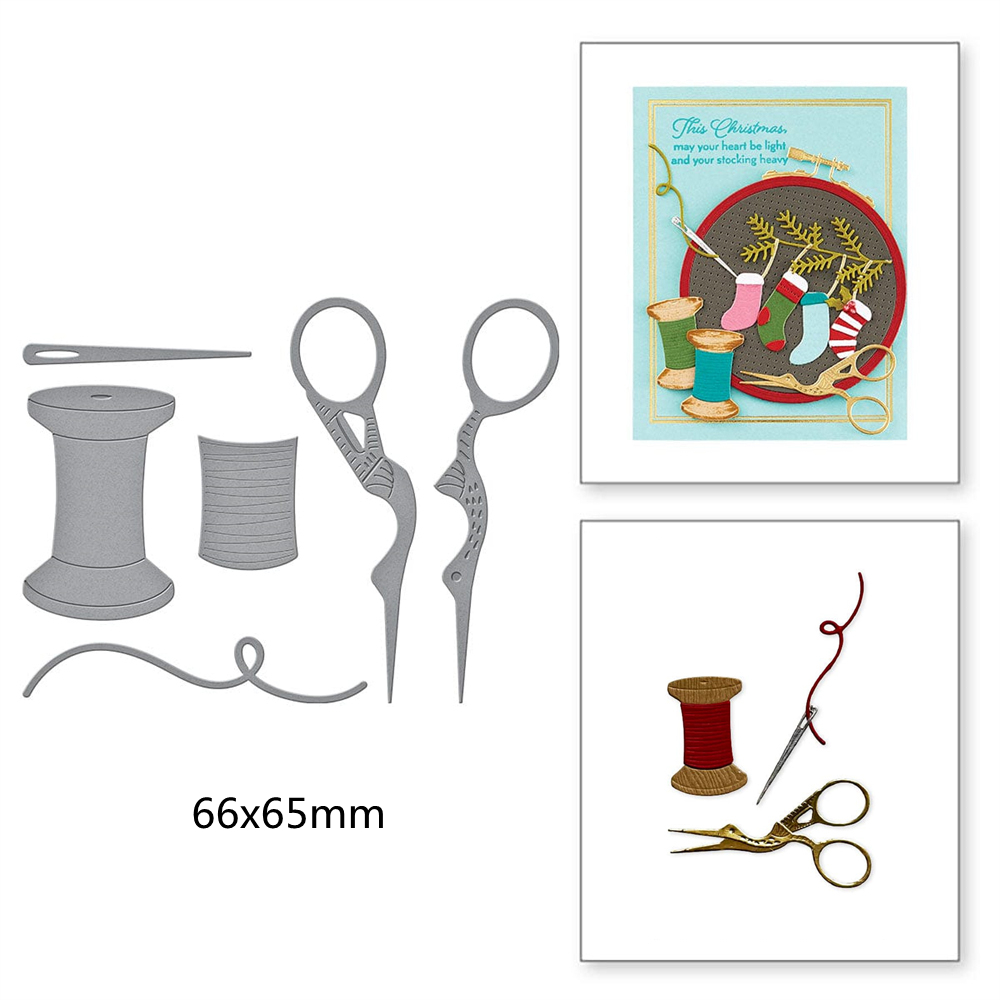 Christmas Needlework Etched Dies Stencils for DIY Embossing Scrapbooking Cards