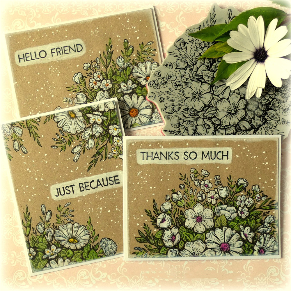 Vintage Flower Sentiments Clear Stamps for DIY Embossing Scrapbooking Cards