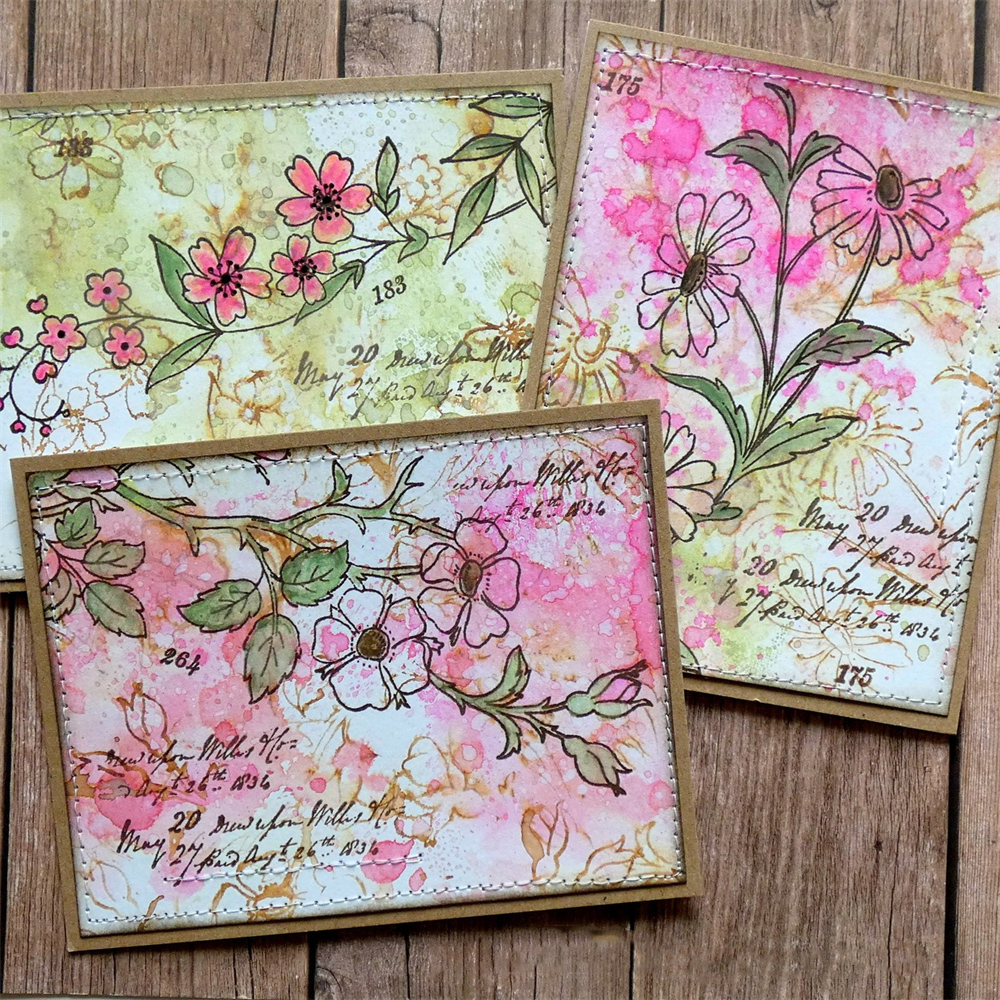 Vintage Flower Sentiments Clear Stamps for DIY Embossing Scrapbooking Cards