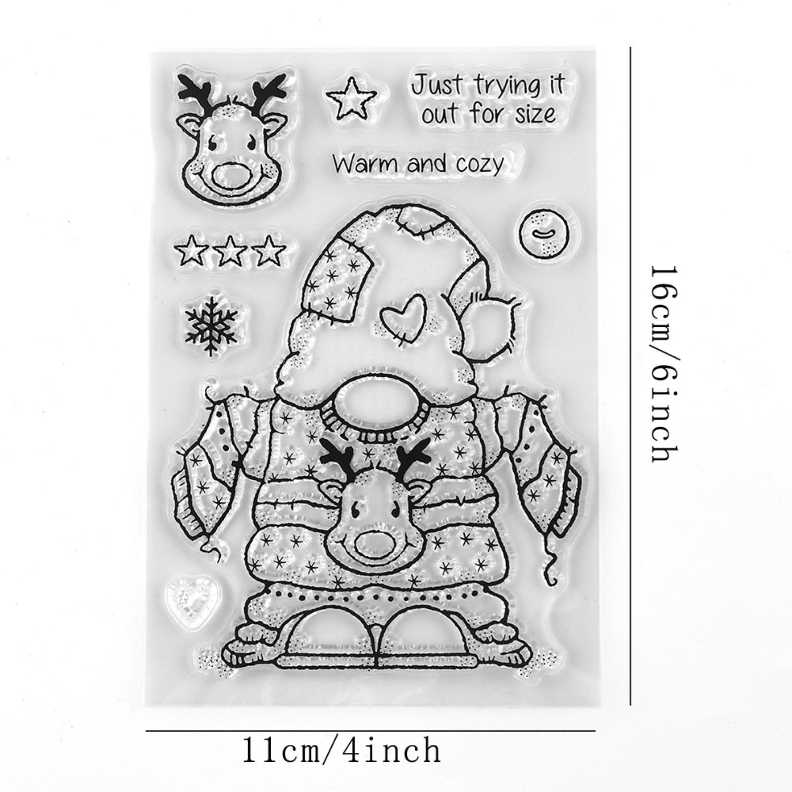 Clear Stamp Gnomes Merry Christmas Tiny Man Diy Scrapbooking Crafts Card Making