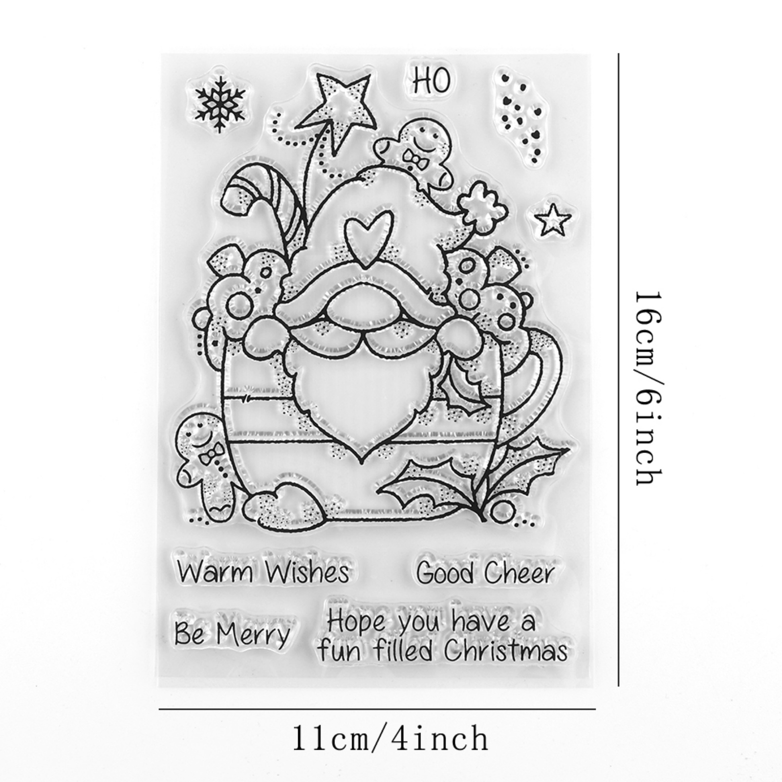 Clear Stamp Gnomes Merry Christmas Tiny Man Diy Scrapbooking Crafts Card Making