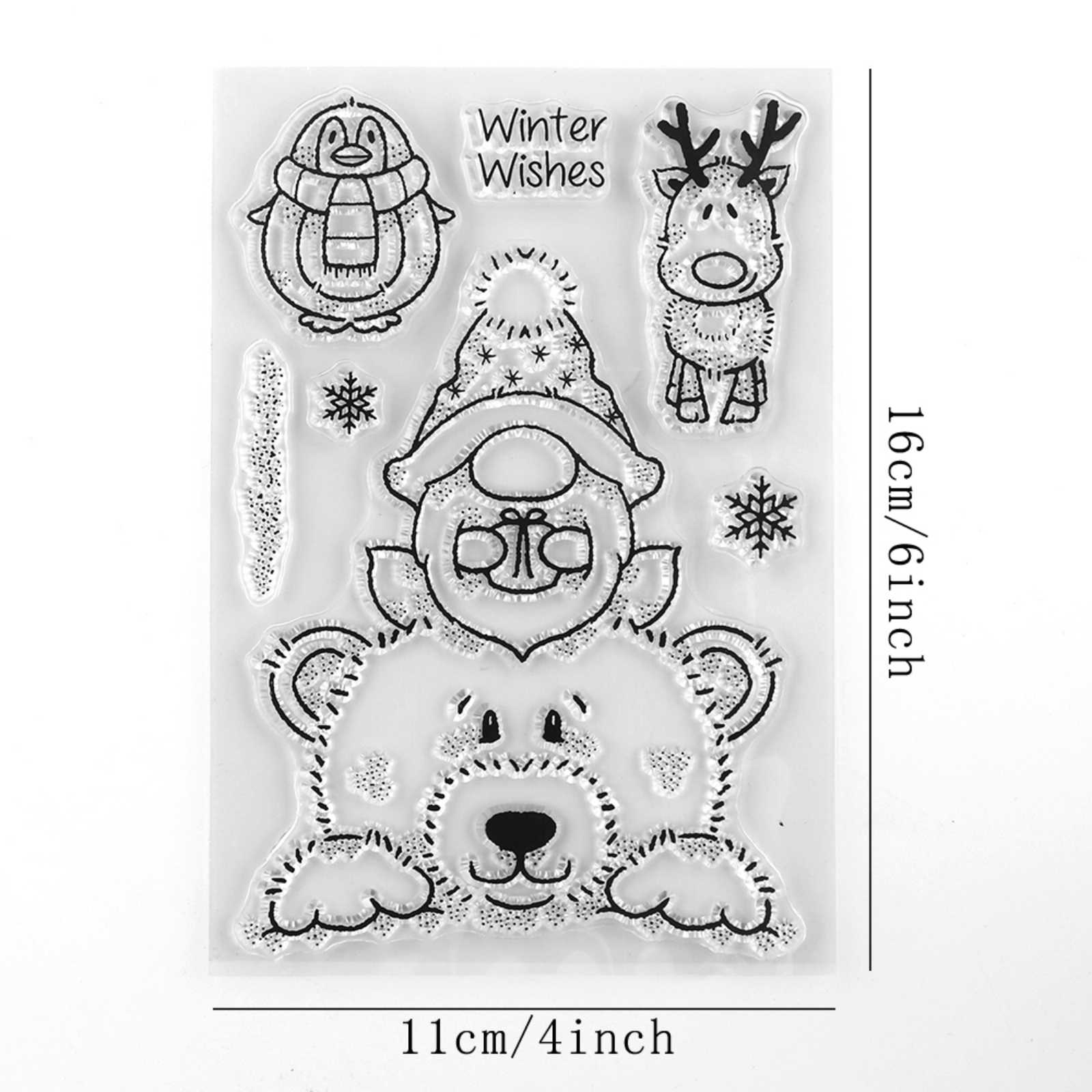 Clear Stamp Gnomes Merry Christmas Tiny Man Diy Scrapbooking Crafts Card Making