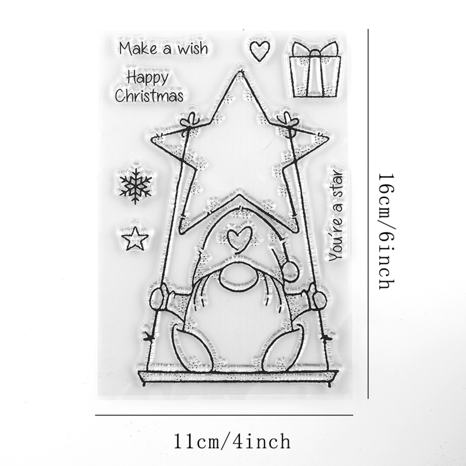 Clear Stamp Gnomes Merry Christmas Tiny Man Diy Scrapbooking Crafts Card Making