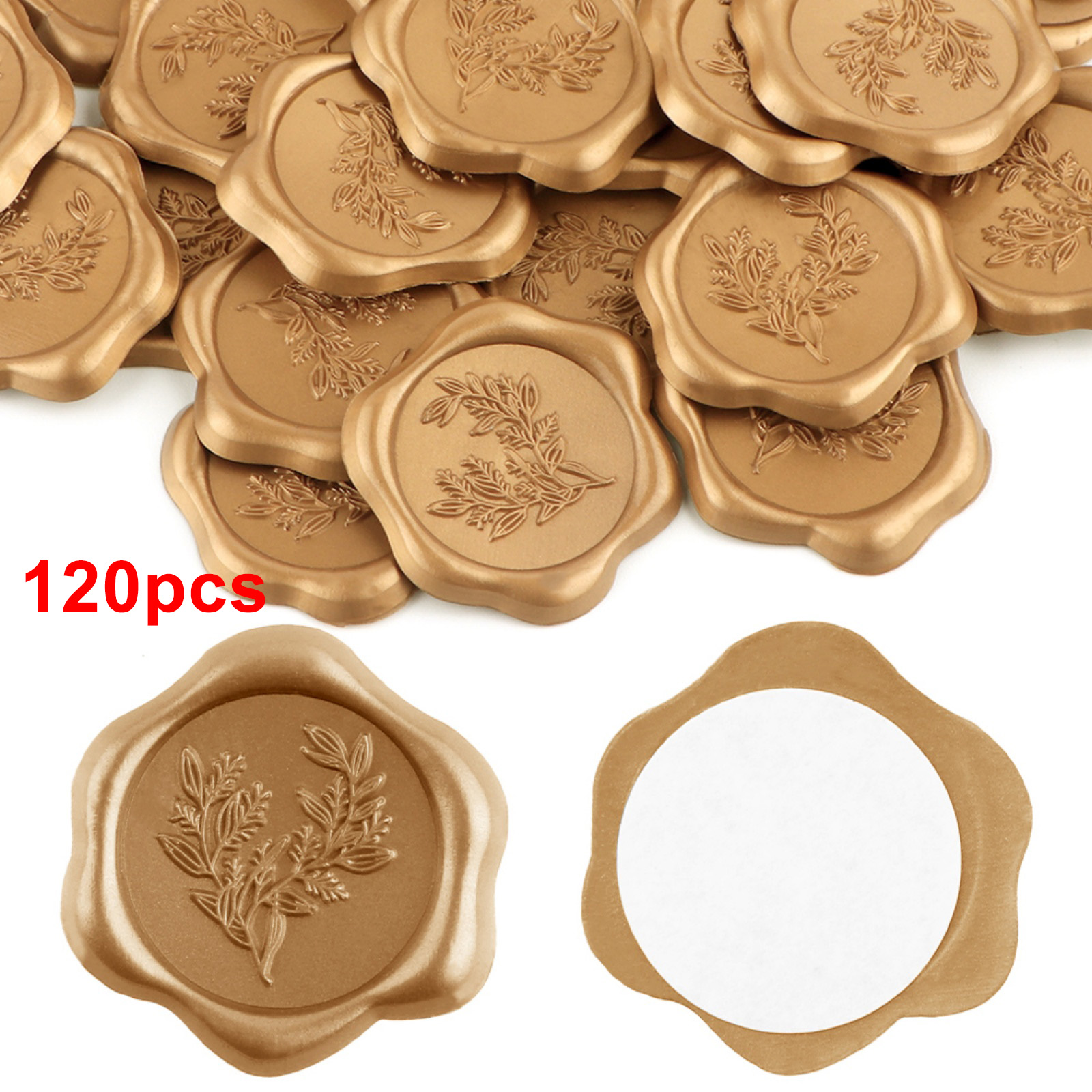 30Pcs Leafs Pattern Wax Seal Stickers Self-Adhesive Wedding Invitation Envelope