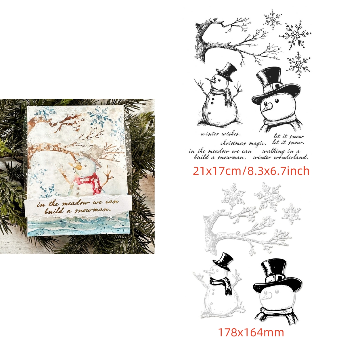 Christmas Halloween Clear Stamps Cutting Dies Set for DIY Scrapbooking Cards