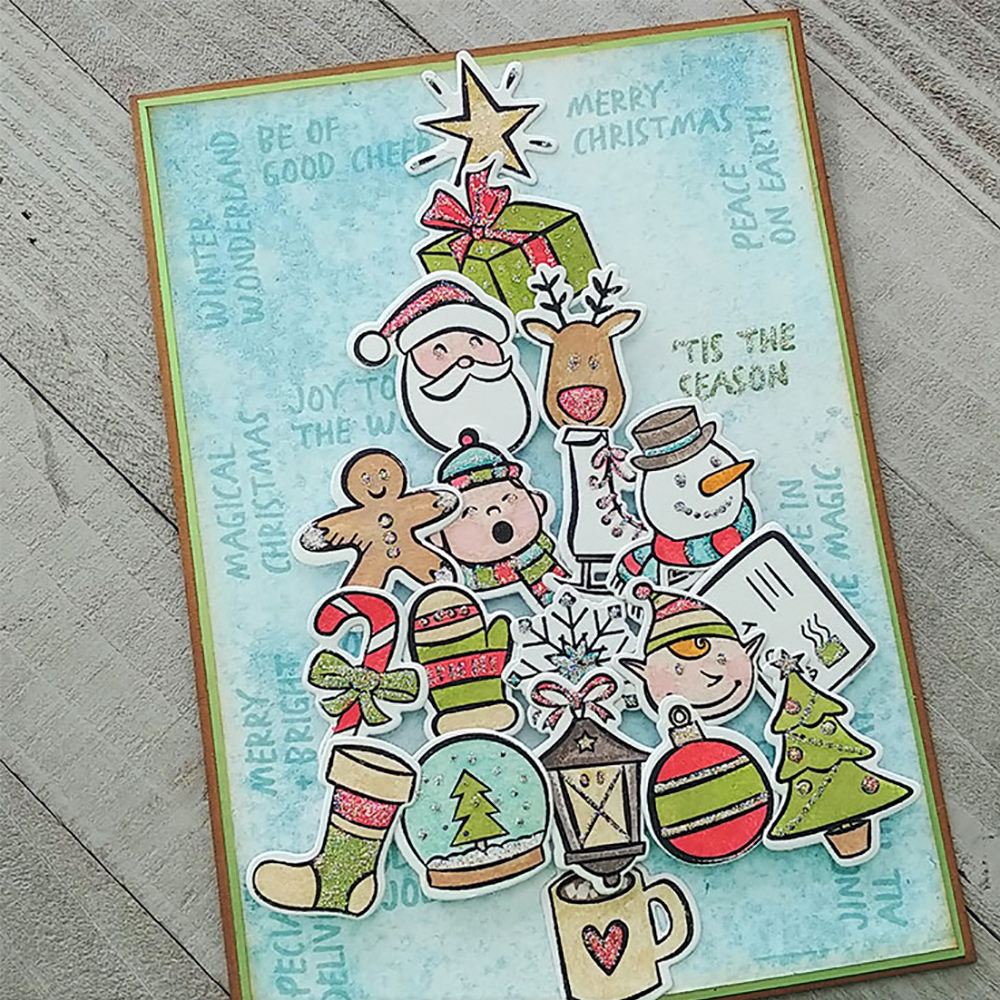 Christmas Halloween Clear Stamps Cutting Dies Set for DIY Scrapbooking Cards