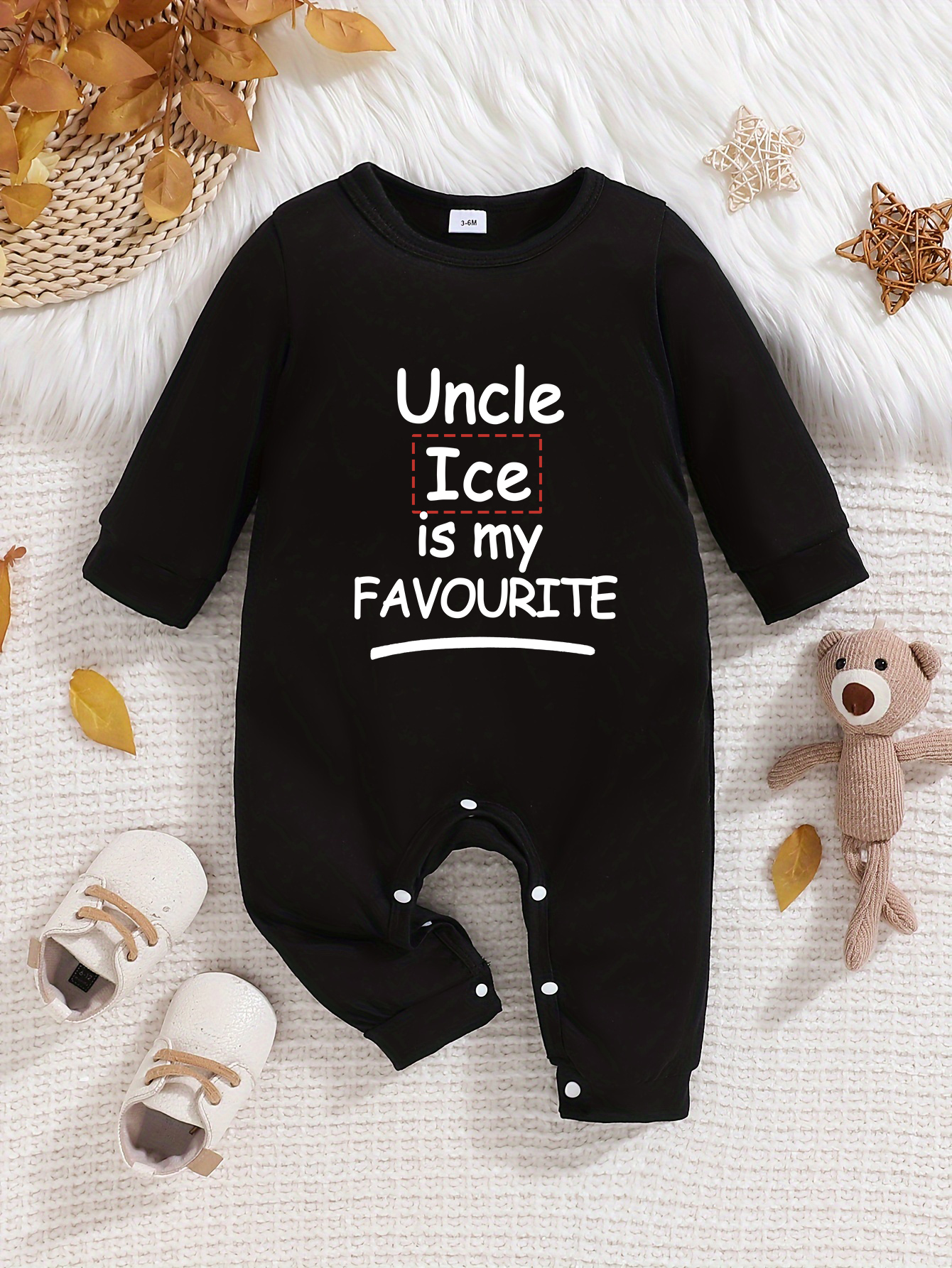 Individuelles personalisiertes Design Baby Strampler Neugeborenes Langarm Outfit schwarz - Bild 22 von 22