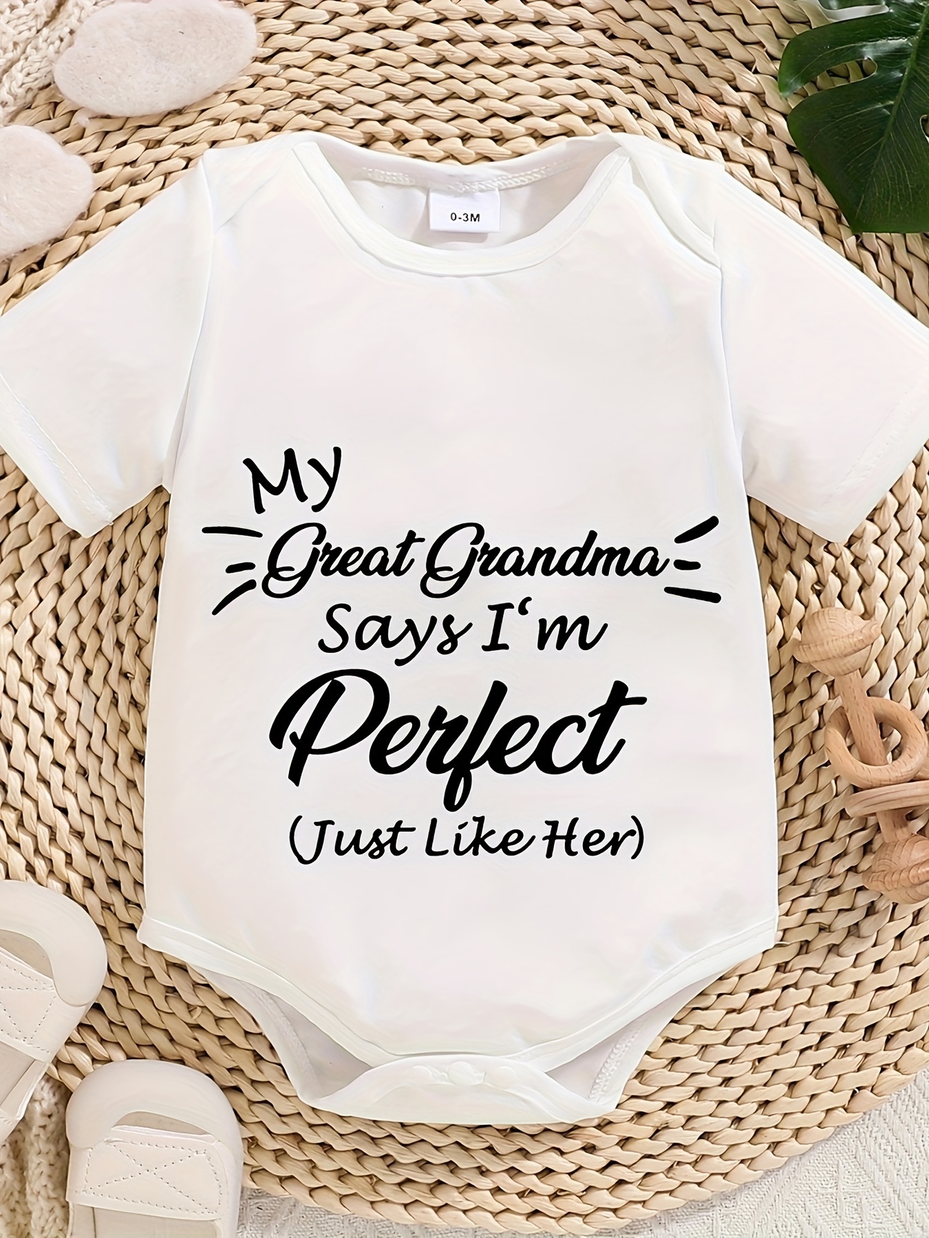 My Great Grandma Baby Romper Suit Newborn Infant Outfit Short Sleeve Boys Girls - Picture 10 of 11