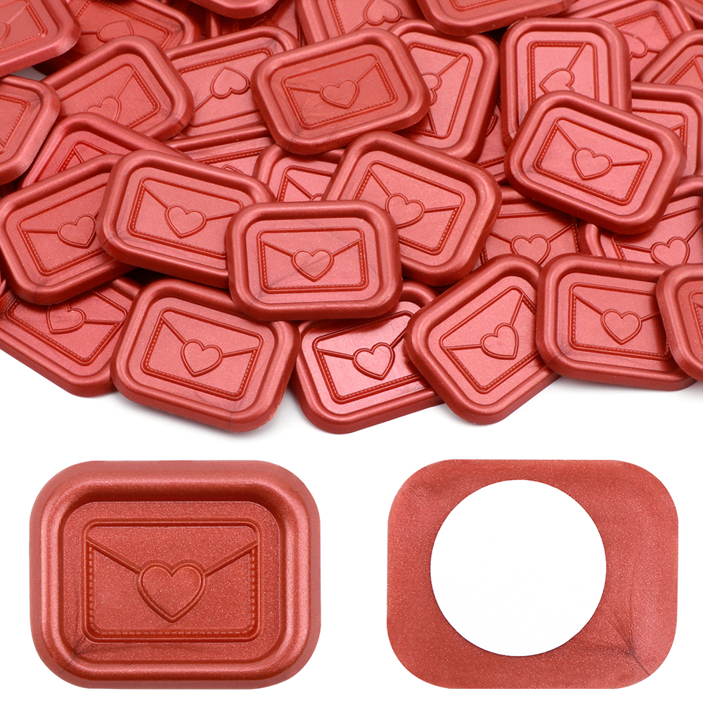 50Pcs Wax Seal Stickers,Heart Envelope Design Self Adhesive Wax Seal Stickers - Picture 9 of 16