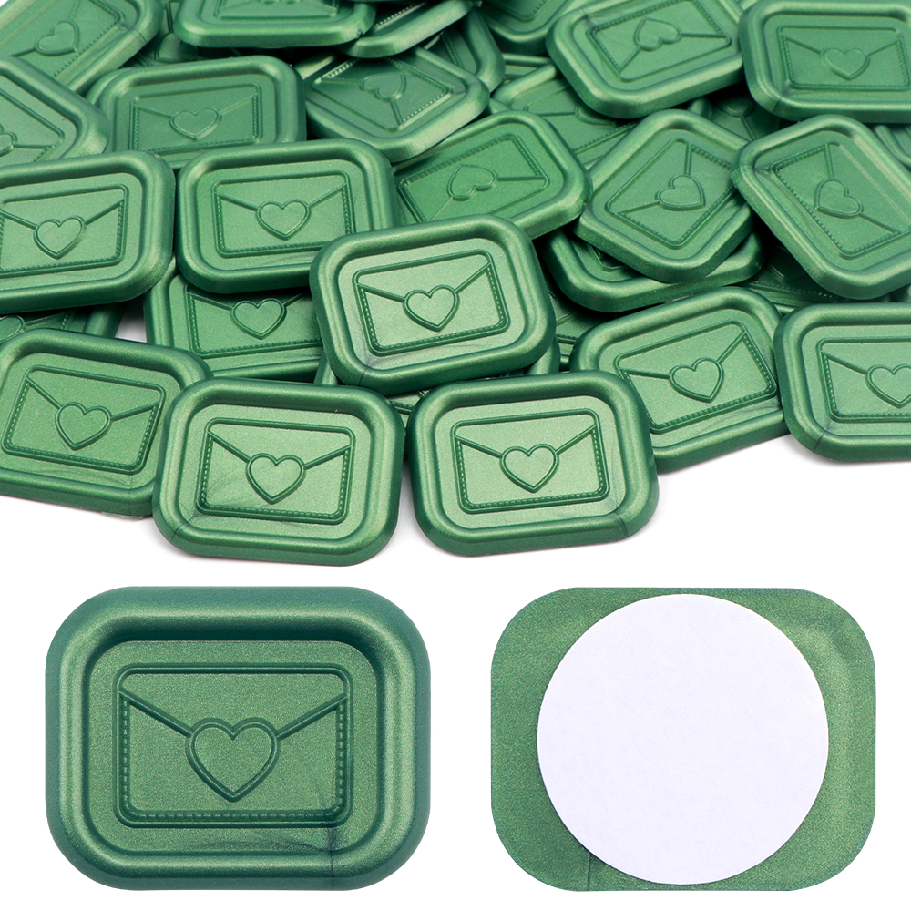 50Pcs Wax Seal Stickers,Heart Envelope Design Self Adhesive Wax Seal Stickers - Picture 11 of 16