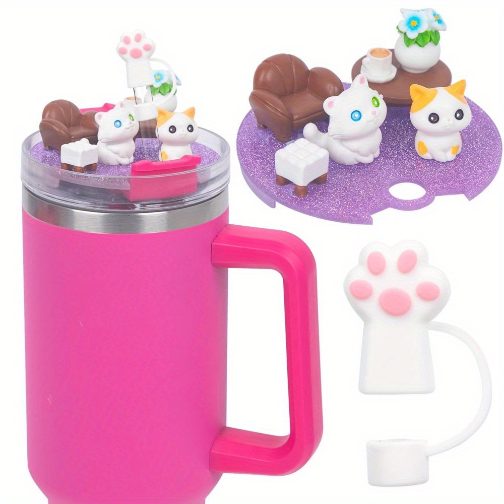 Tapa Silicona Paja Cubierta Tapa Accesorios Decorativos para Vaso Stanley 40Oz - Imagen 9 de 11