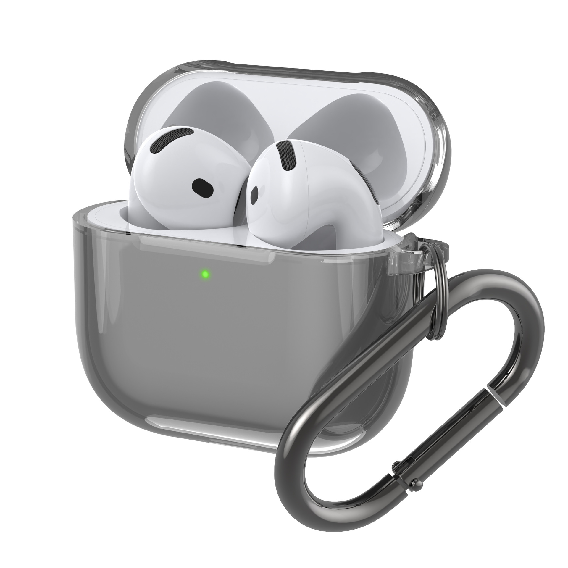 Custodia nera trasparente compatibile con AirPods 4 custodia con cancellazione attiva del rumore - Foto 7 di 12