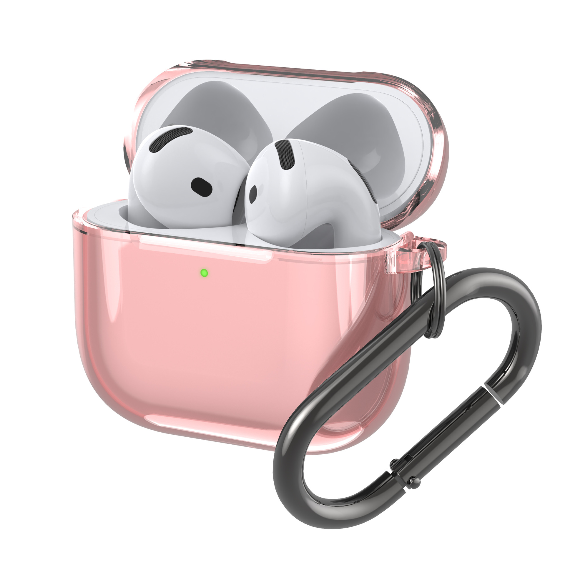 Custodia nera trasparente compatibile con AirPods 4 custodia con cancellazione attiva del rumore - Foto 9 di 12