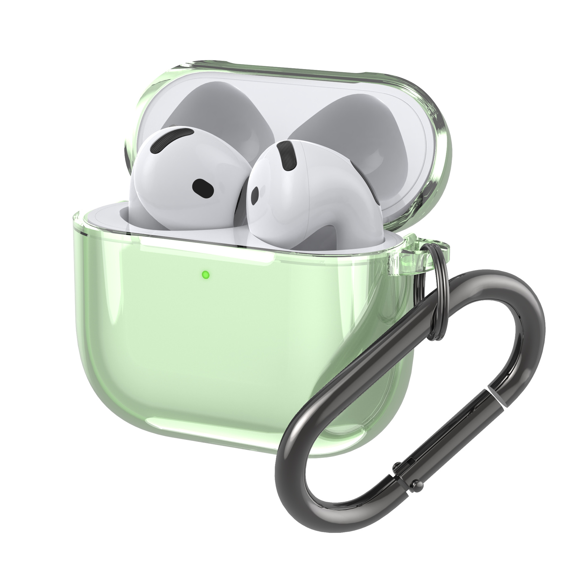 Custodia nera trasparente compatibile con AirPods 4 custodia con cancellazione attiva del rumore - Foto 10 di 12