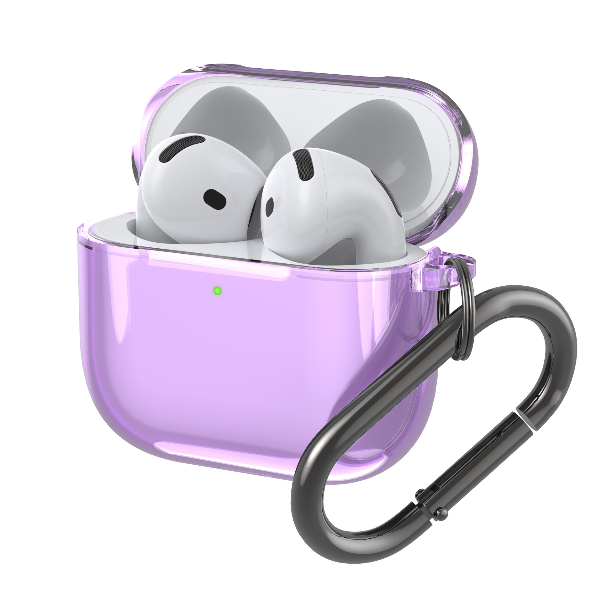 Custodia nera trasparente compatibile con AirPods 4 custodia con cancellazione attiva del rumore - Foto 12 di 12