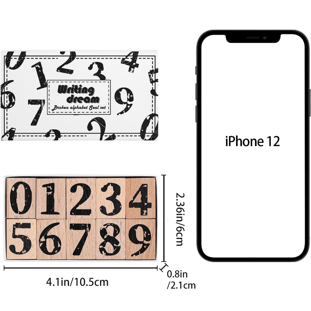 10/28 Teile Zahlen Stempel Set für Karten basteln Basteln Scrapbooking Kalender - Bild 9 von 11