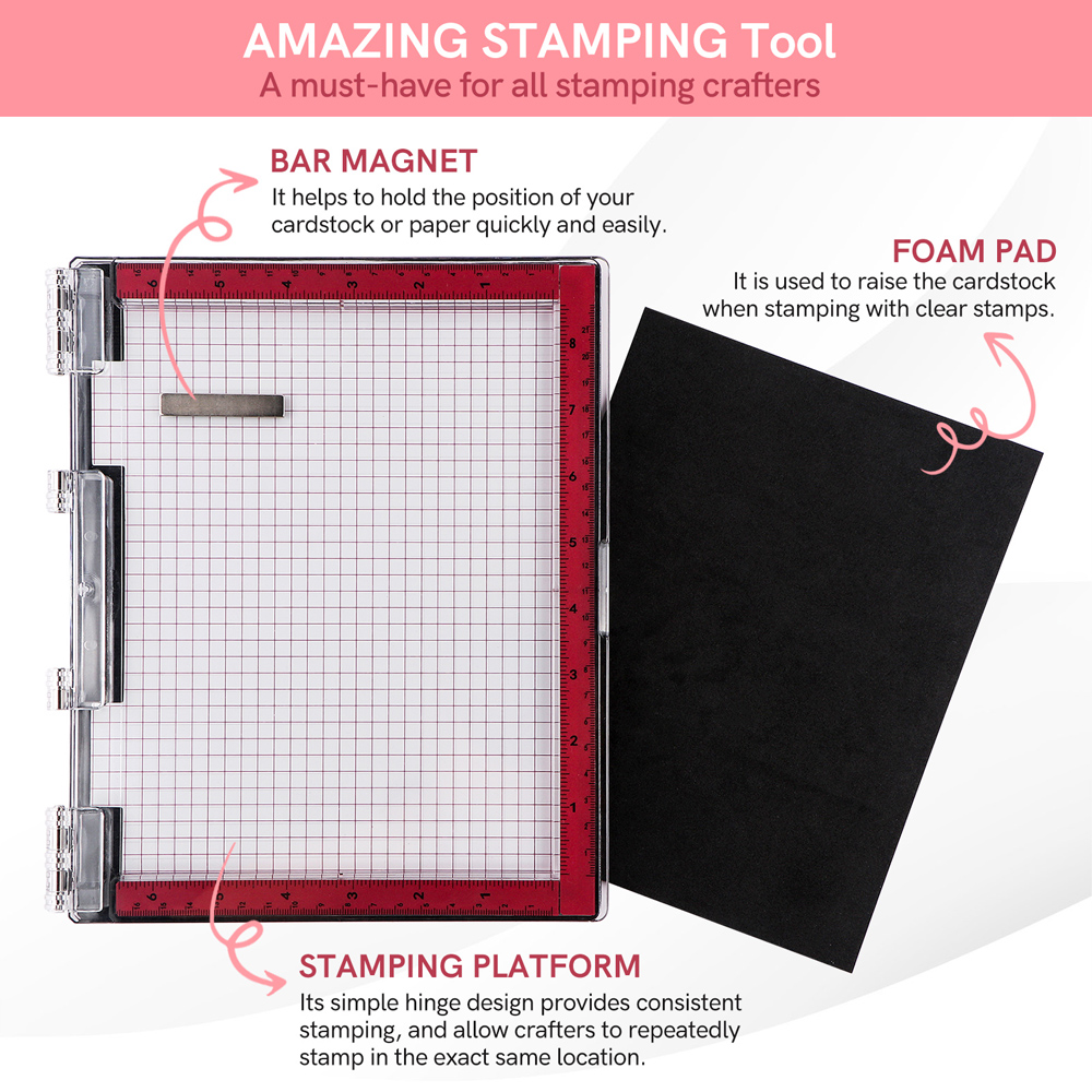 Stamping Tool Hinged Stamping Platform Stamp Positioner For Clear Stamps Craft