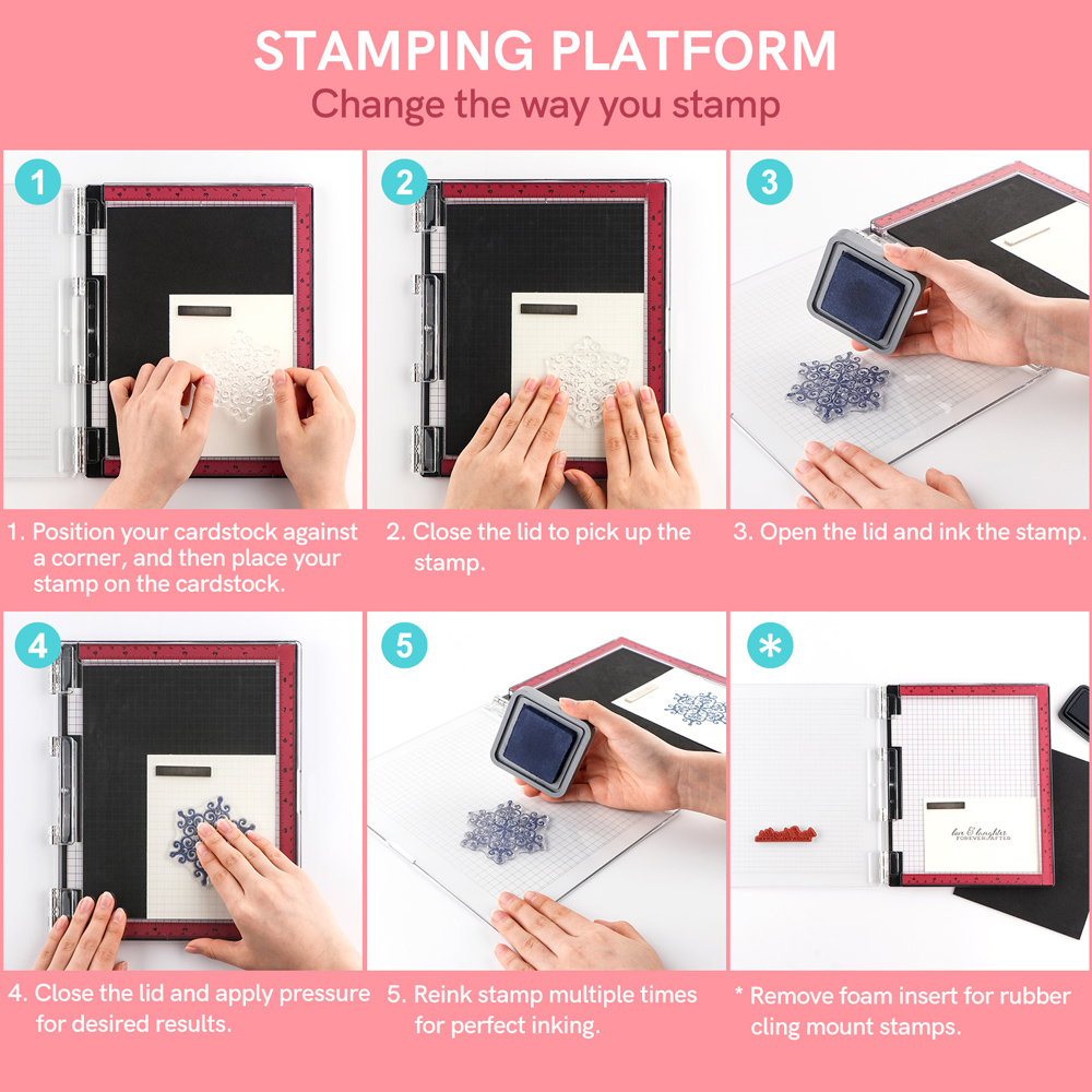 Stamping Tool Hinged Stamping Platform Stamp Positioner For Clear Stamps Craft
