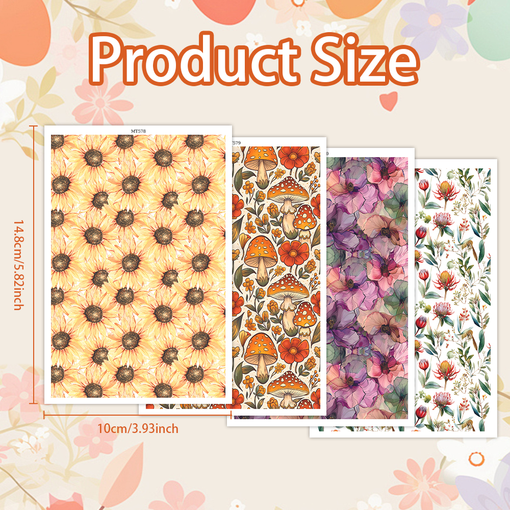 Blume Pilz Kaktus Bild Transferpapier für Polymer Ton Bastelbedarf - Bild 14 von 37