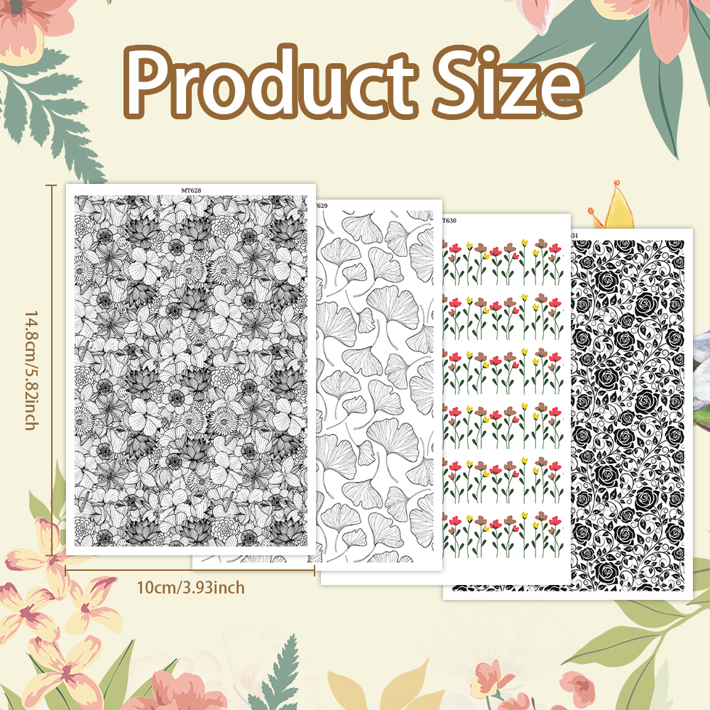 Blume Pilz Kaktus Bild Transferpapier für Polymer Ton Bastelbedarf - Bild 27 von 37