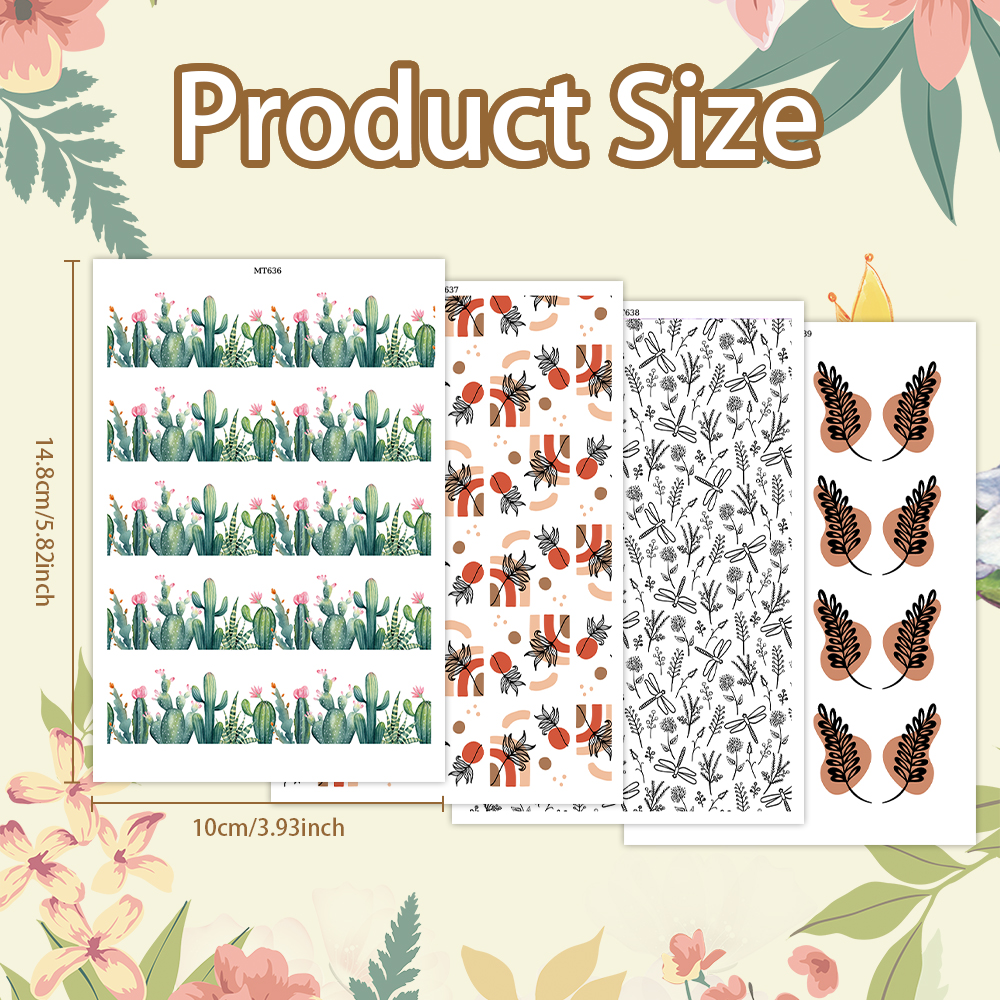 Blume Pilz Kaktus Bild Transferpapier für Polymer Ton Bastelbedarf - Bild 29 von 37