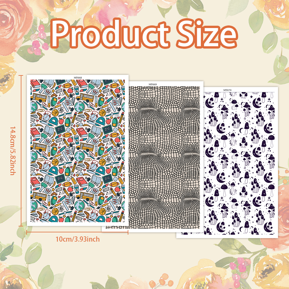 Blume Pilz Kaktus Bild Transferpapier für Polymer Ton Bastelbedarf - Bild 37 von 37