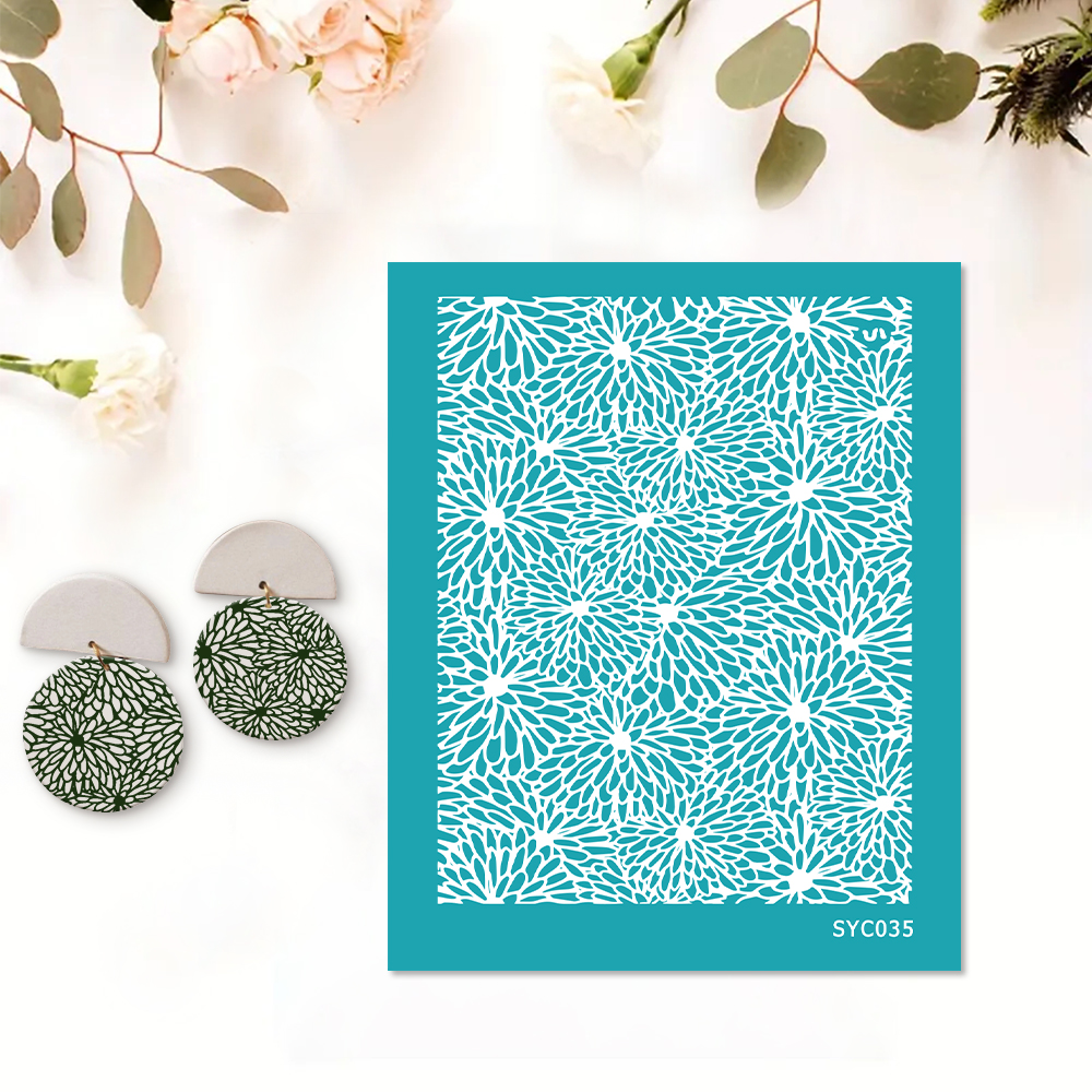 Blume Bordüre Siebdruckschablone Wiederverwendbar Selbstklebend Siebdruck - Bild 17 von 64