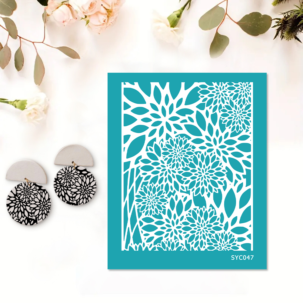 Blume Bordüre Siebdruckschablone Wiederverwendbar Selbstklebend Siebdruck - Bild 29 von 64