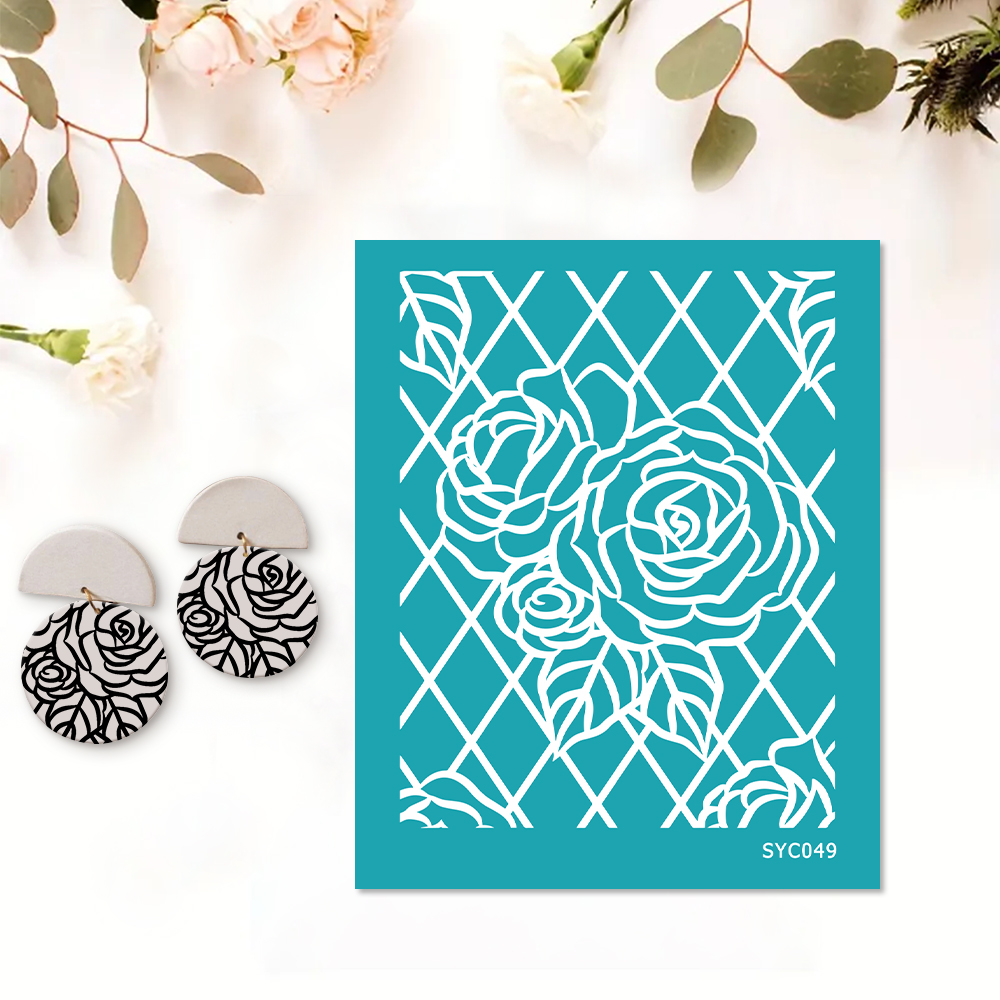 Blume Bordüre Siebdruckschablone Wiederverwendbar Selbstklebend Siebdruck - Bild 31 von 64