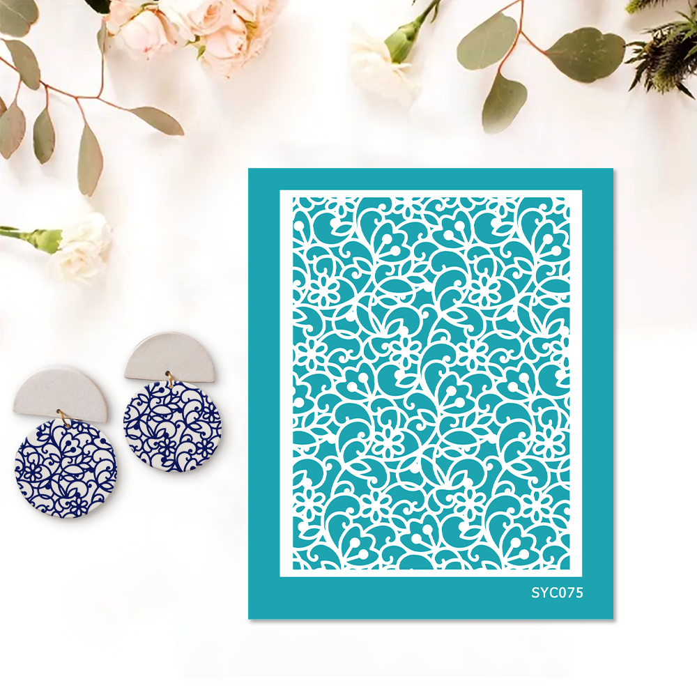 Blume Bordüre Siebdruckschablone Wiederverwendbar Selbstklebend Siebdruck - Bild 57 von 64