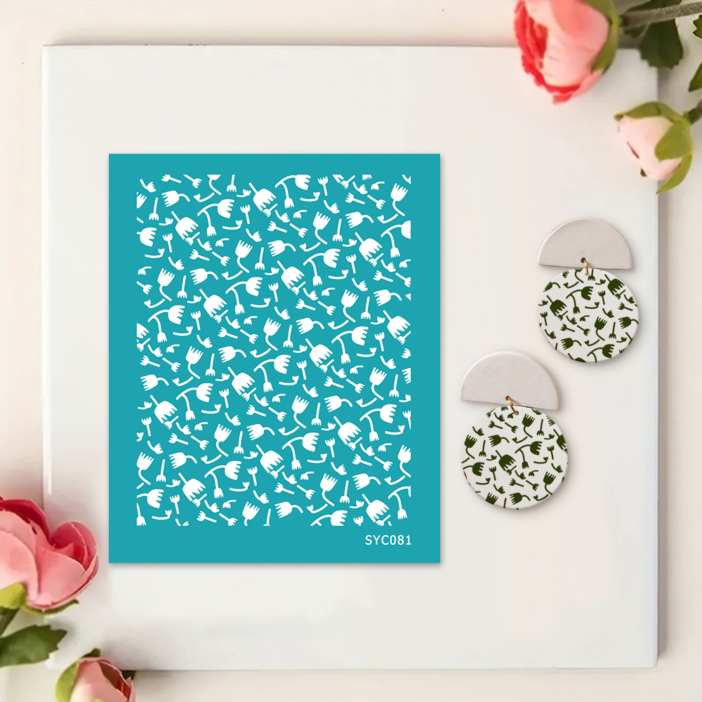 Flower Border Silkscreen Stencil Reusable Self-Adhesive Silk Screen Printing
