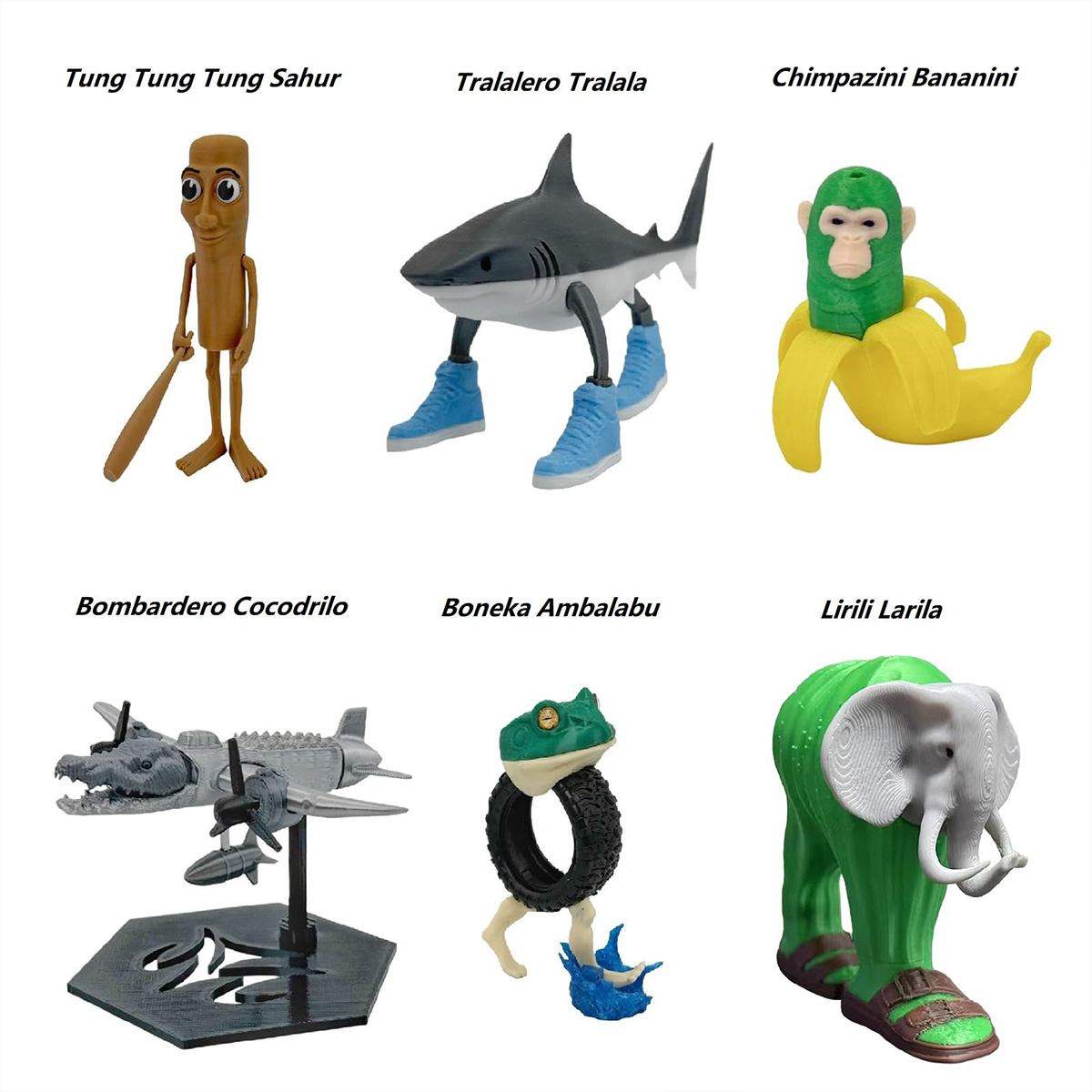 Shark Figurine Tungtungsahur Figure Desktop Decoration Ornament 3D Printed Toys - Picture 18 of 18