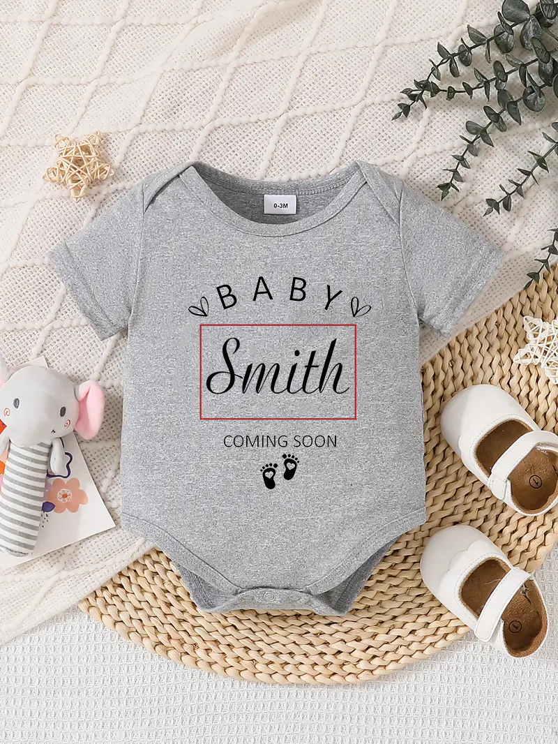 Traje Mameluco Bebé Diseño Personalizado Recién Nacido Conjunto Regalos Cumpleaños Gris - Imagen 21 de 57