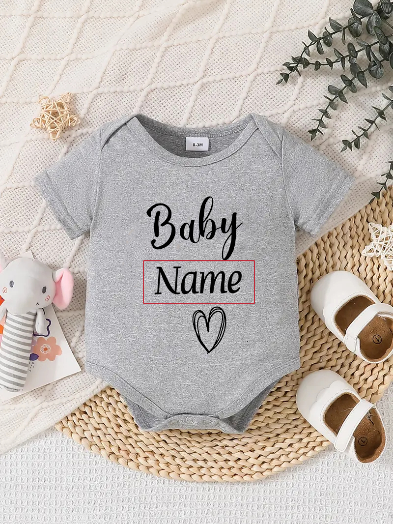 Traje Mameluco Bebé Diseño Personalizado Recién Nacido Conjunto Regalos Cumpleaños Gris - Imagen 28 de 57