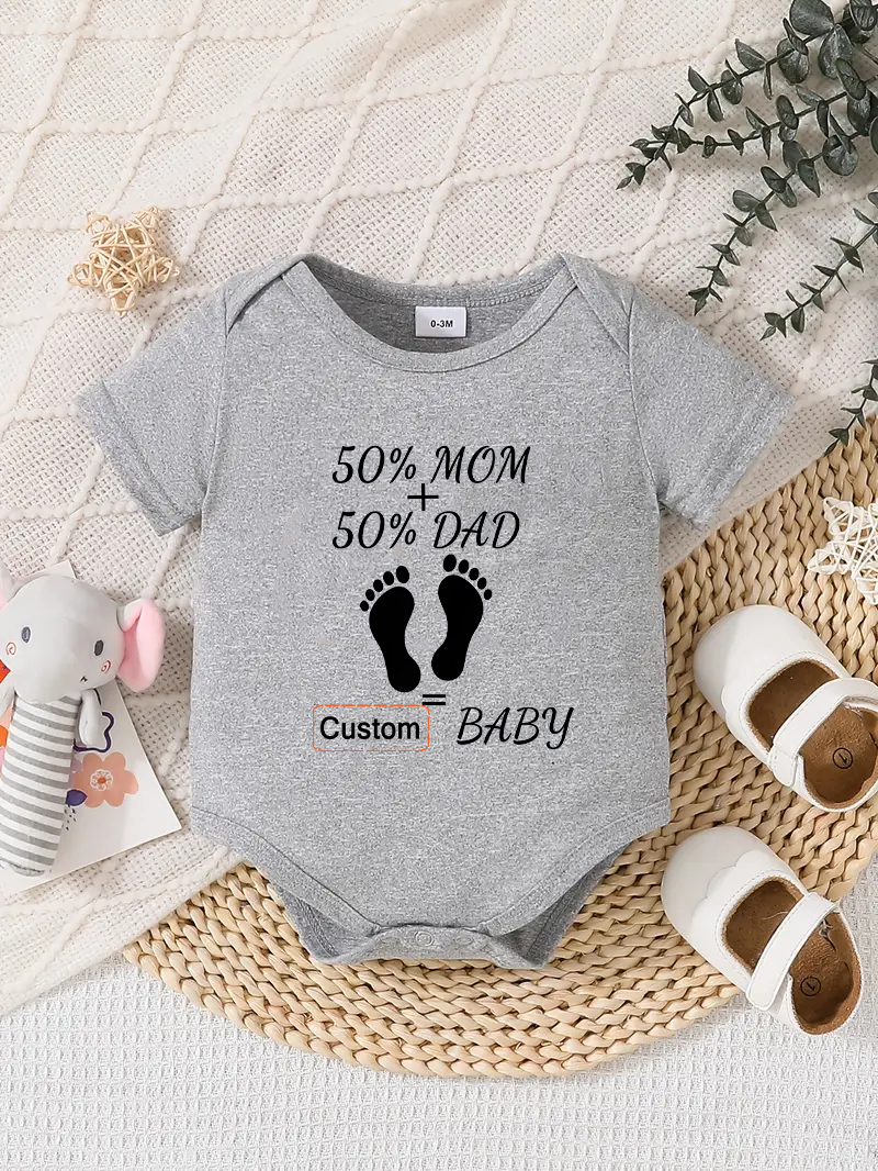 Traje Mameluco Bebé Diseño Personalizado Recién Nacido Conjunto Regalos Cumpleaños Gris - Imagen 29 de 57