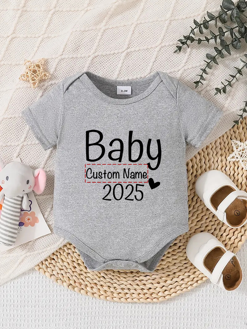 Traje Mameluco Bebé Diseño Personalizado Recién Nacido Conjunto Regalos Cumpleaños Gris - Imagen 38 de 57
