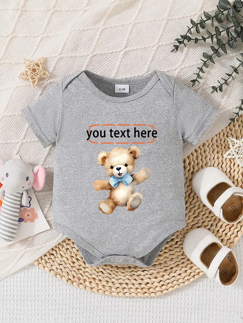 Traje Mameluco Bebé Diseño Personalizado Recién Nacido Conjunto Regalos Cumpleaños Gris - Imagen 42 de 57