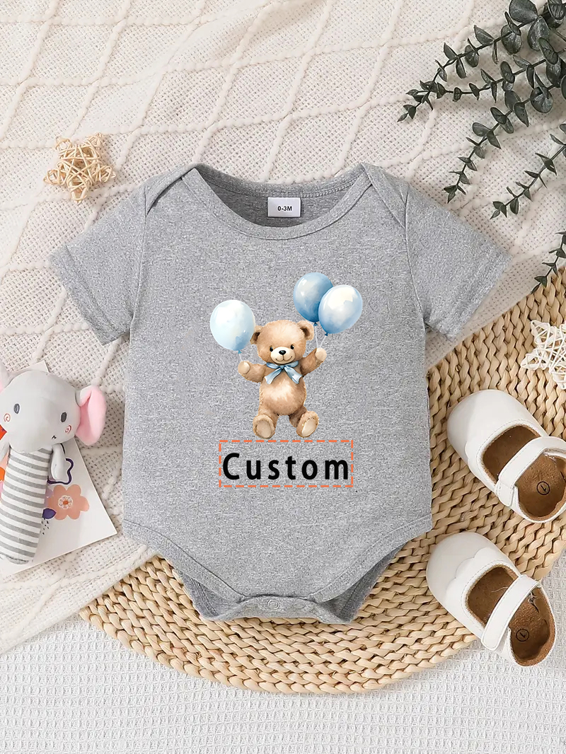 Traje Mameluco Bebé Diseño Personalizado Recién Nacido Conjunto Regalos Cumpleaños Gris - Imagen 53 de 57