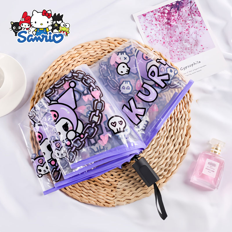 Transparent umbrella Automatic cartoon folding umbrella Cute children's umbrella - Picture 6 of 9