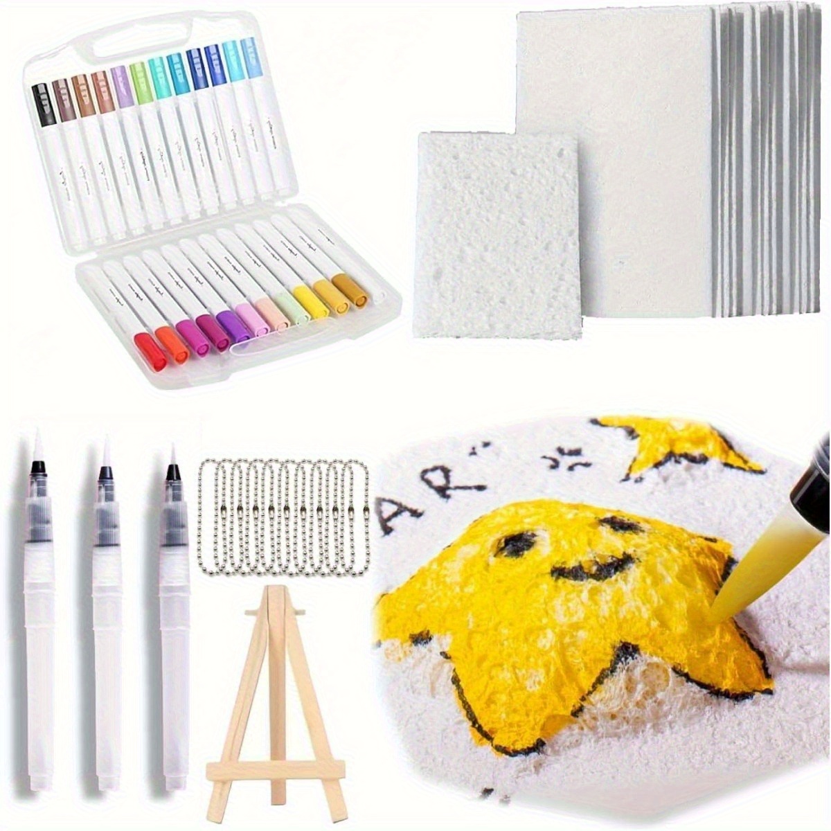 Pintura mágica hinchada, esponja de lienzo mágico de dibujo 3D, kit de pintura con textura de espuma - Imagen 6 de 8