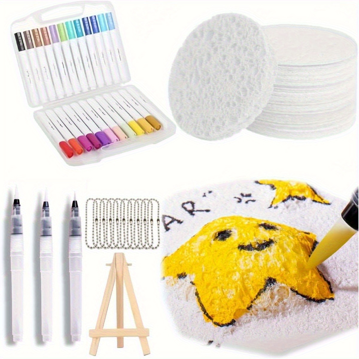 Pintura mágica hinchada, esponja de lienzo mágico de dibujo 3D, kit de pintura con textura de espuma - Imagen 7 de 8