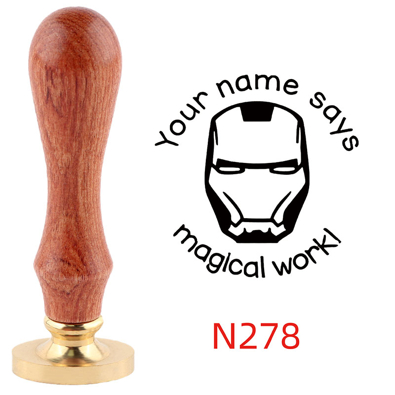 Personalized Custom Wax Seal Stamp with Wooden Handle Your Logo Design N278-N290 - Picture 4 of 16