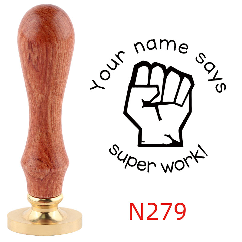 Personalized Custom Wax Seal Stamp with Wooden Handle Your Logo Design N278-N290 - Picture 5 of 16