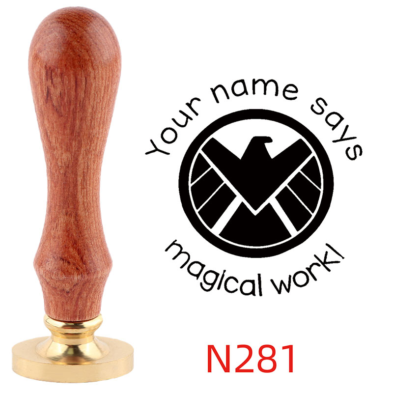 Personalized Custom Wax Seal Stamp with Wooden Handle Your Logo Design N278-N290 - Picture 7 of 16