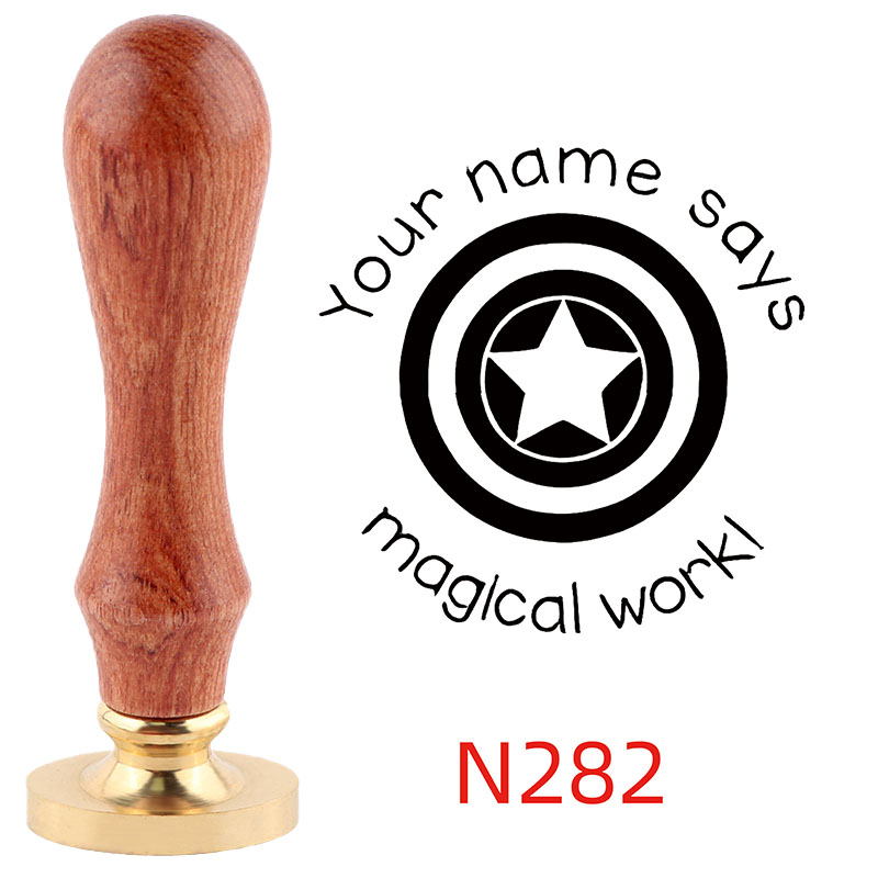 Personalized Custom Wax Seal Stamp with Wooden Handle Your Logo Design N278-N290 - Picture 8 of 16