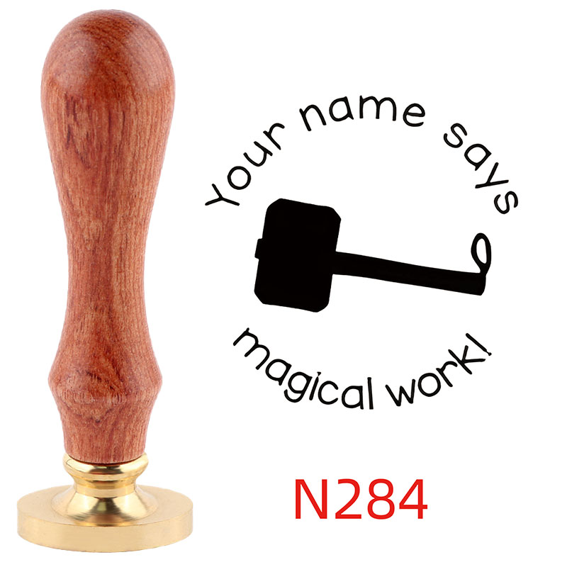Personalized Custom Wax Seal Stamp with Wooden Handle Your Logo Design N278-N290 - Picture 10 of 16