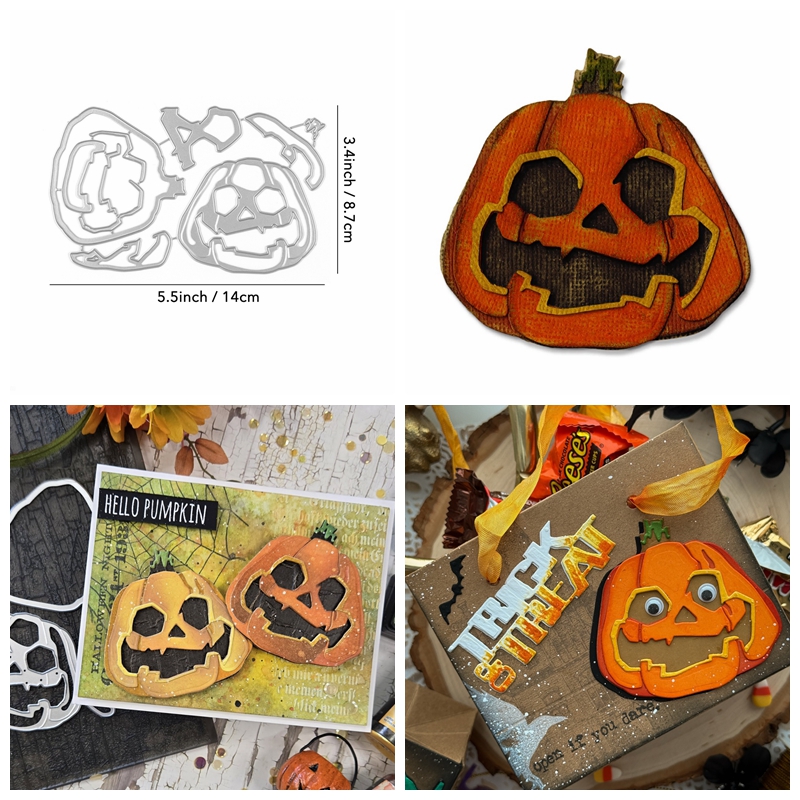 Halloween Pumnkin alfabeto metallo fustelle da taglio stencil fai da te scrapbooking artigianato - Foto 18 di 18