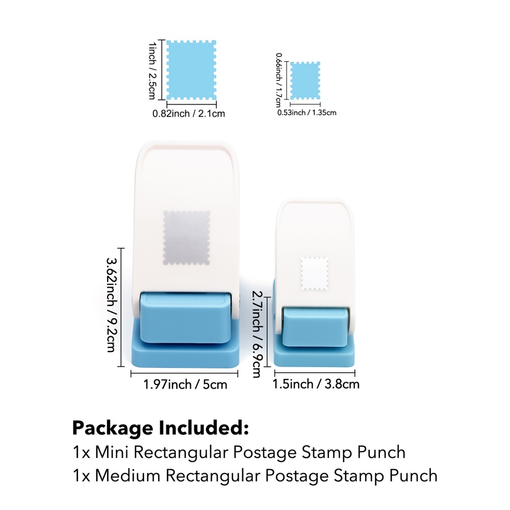 Postage Stamp Punch Available in various sizes for Paper Crafting Scrapbooking